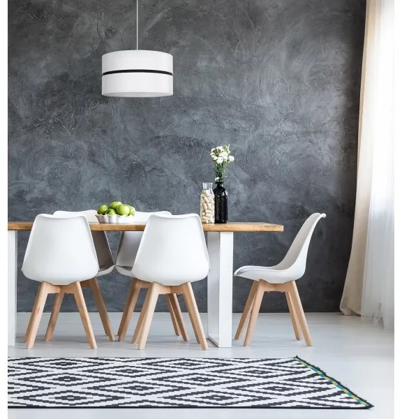 Duolla - Luster na lanku DUO 1xE27/15W/230V pr. 40 cm biela/čierna