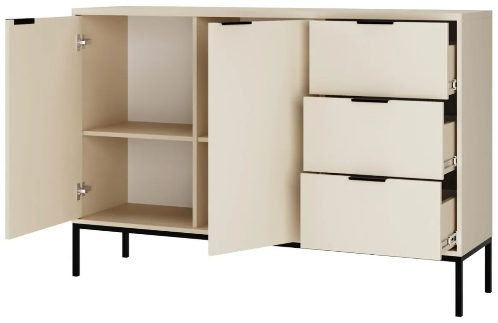 Komoda Austin 150 cm kašmír/čierna