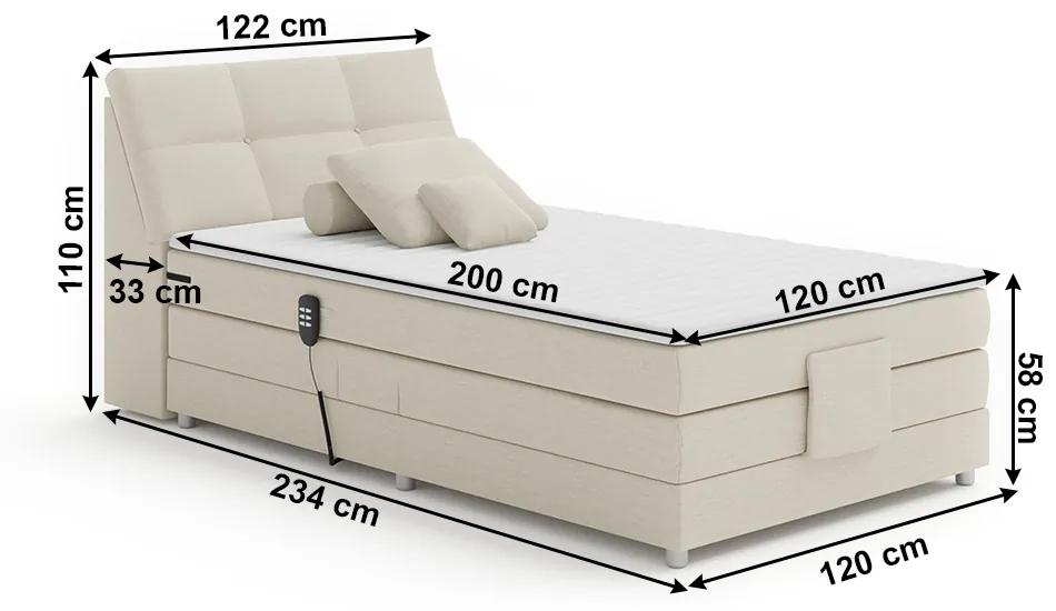 Elektrická polohovacia boxspringová posteľ AVA 180 x 200 cm