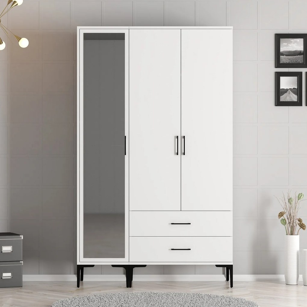 Šatníková skriňa Kiara RT (biela). Akcia -15%. Vlastná spoľahlivá doprava až k Vám domov. 1088485