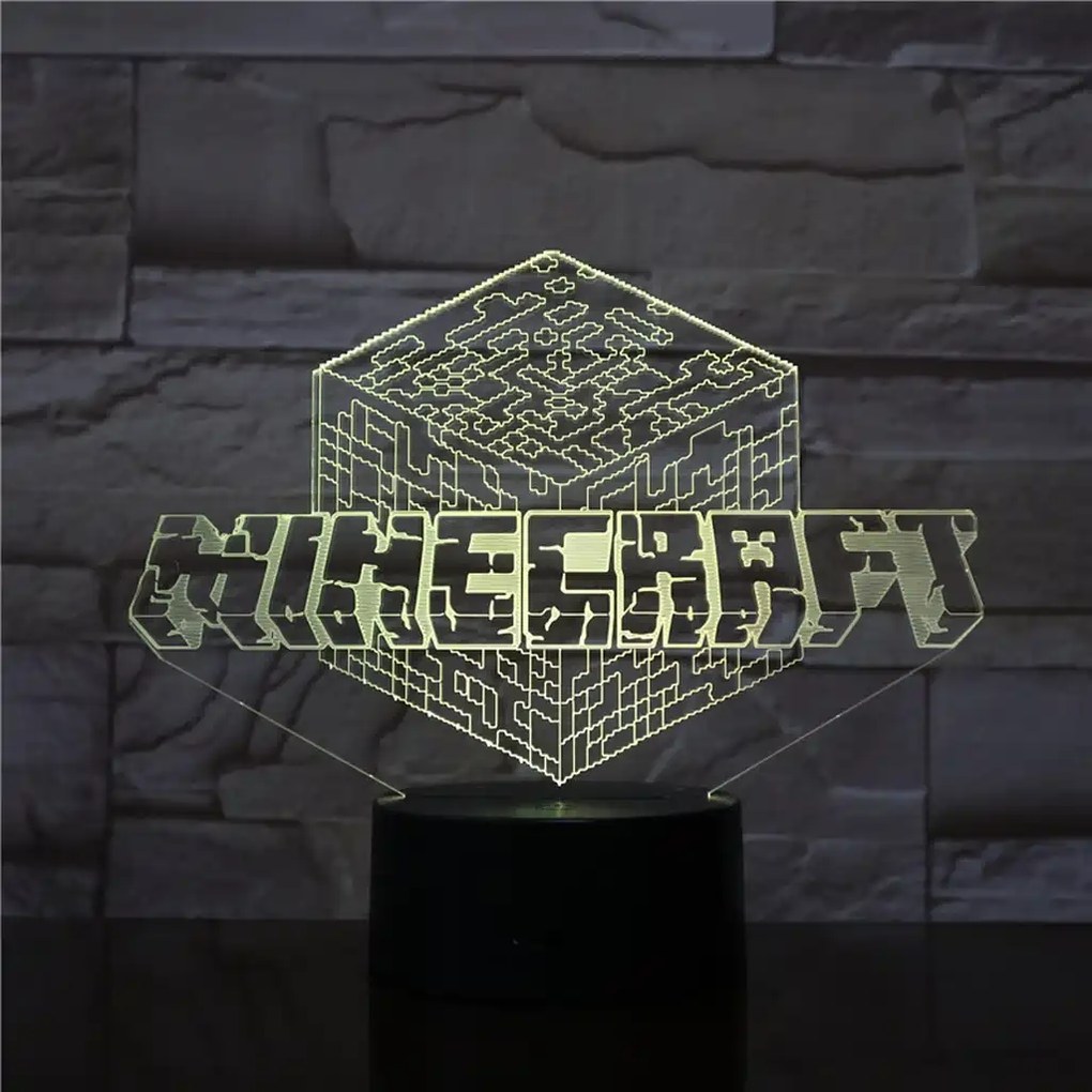 3Dmix 3DL-DRGB027 – 3D LED nočná lampa - Minecraft (Dual RGB)