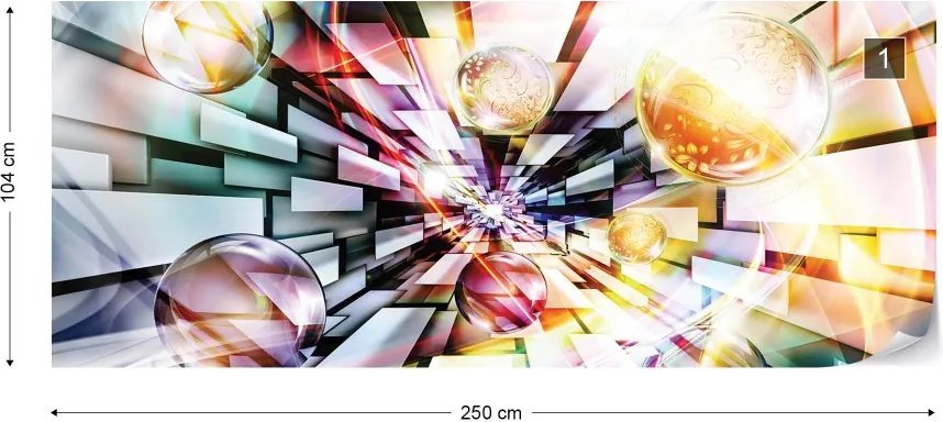 Fototapeta GLIX - 3D Abstract Multicoloured 2 + lepidlo ZADARMO Vliesová tapeta  - 250x104 cm