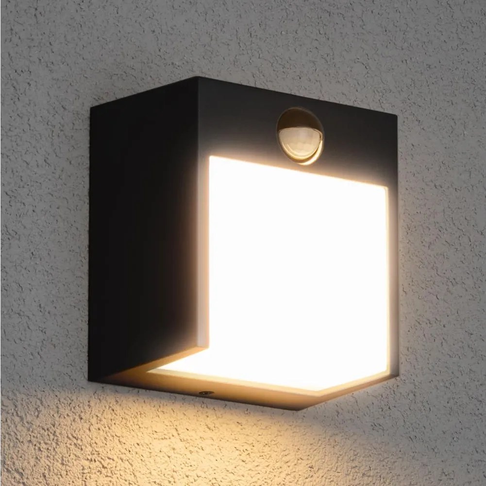 Brilagi-LED Vonkajšie nástenné svietidlo so senzorom TERNI LED/12W/230V antr. IP44