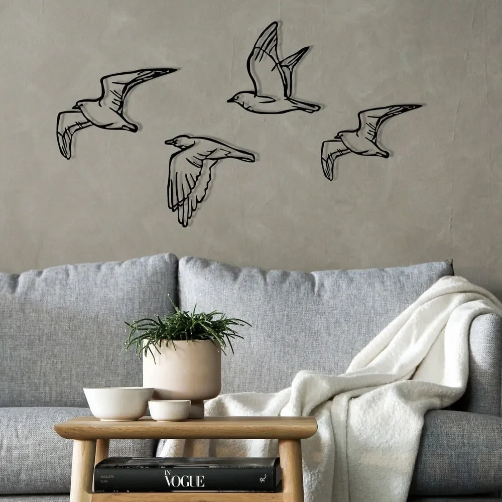 Kovové nástenné dekorácie v súprave 4 ks 100x24 cm Zevahir – Wallity