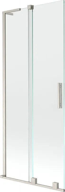 Mexen Velar L, 2-krídlová posuvná vaňová zástena 80 x 150 cm, 8mm číre sklo, brúsená oceľ, 896-080-003-01-97