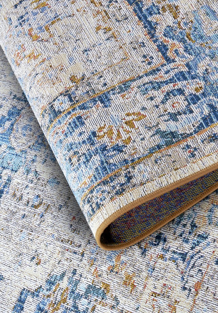 Villeroy & Boch, Kusový koberec Villeroy & Boch 106064 Cream, Blue – na von aj na doma, 120x180, modrá, chodba / predsieň