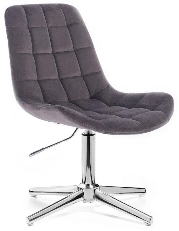 LuxuryForm DESIGN Stolička PARIS VELUR na striebornom kríži - šedá