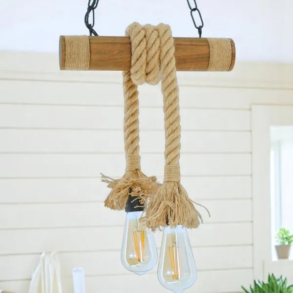 Luster na reťazi KOS 2xE27/60W/230V buk