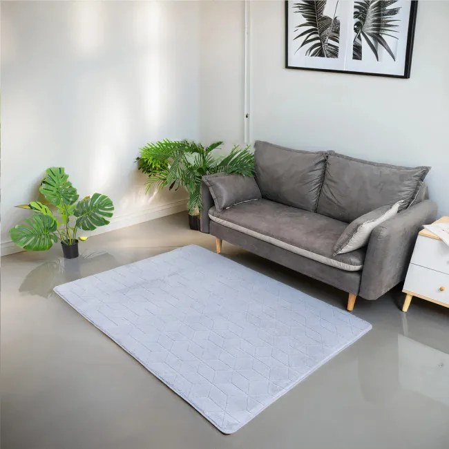 Koberec RABBIT 3D strieborný