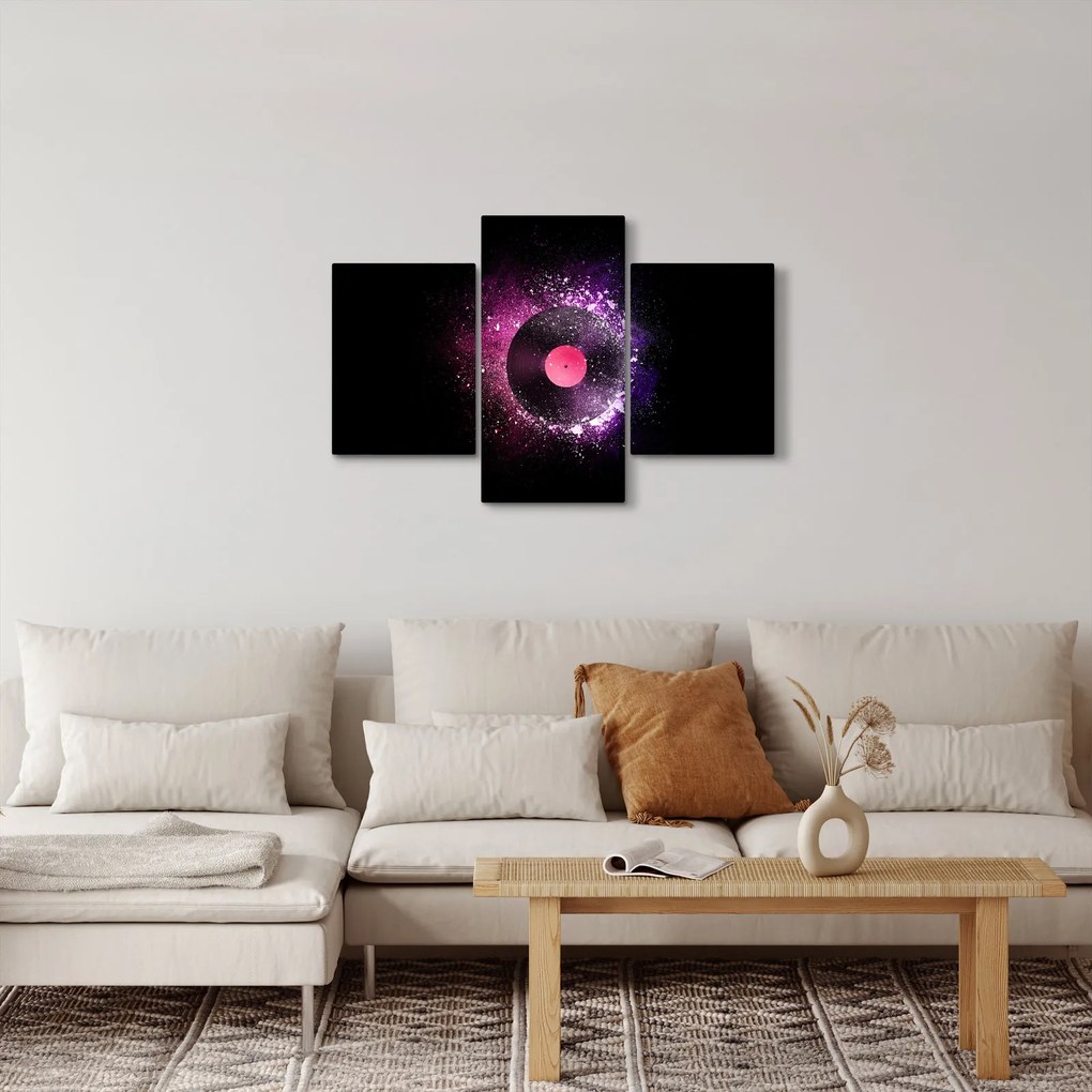 Obraz - Vinylová doska v ružovo-fialových (90x60 cm)