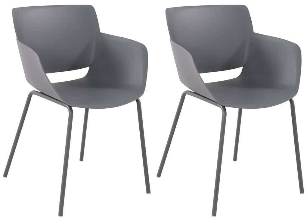 Set 2 stoličiek Alpena - tmavo šedá