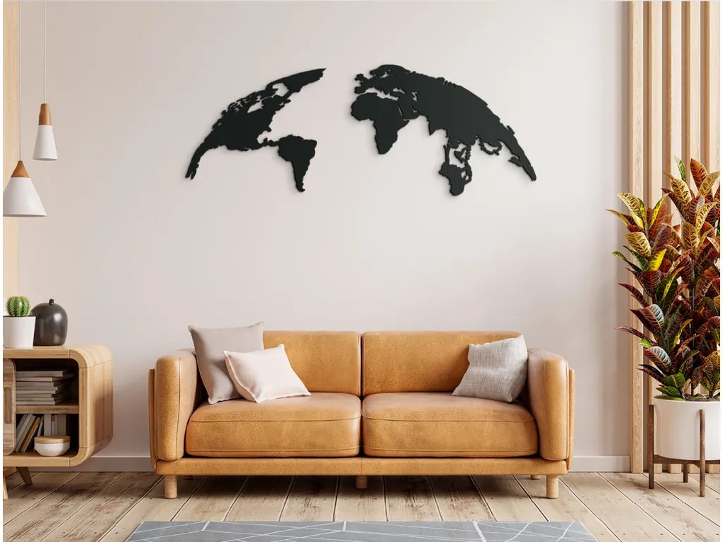 drevko Minimalistická nálepka na stenu Zem Rozmer obrazu: 26,5 x 68,5 cm, Farba dekorácie: Čierna