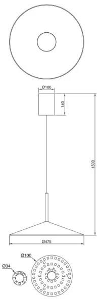 Globo 15635S - LED závesný luster na lanku LAMPONE LED/18W/230V 4000K čierny