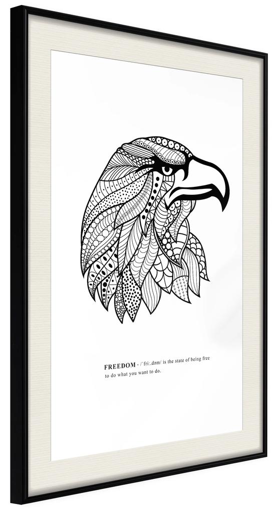 Artgeist Plagát - Eagle of Freedom [Poster] Veľkosť: 20x30, Verzia: Čierny rám s passe-partout