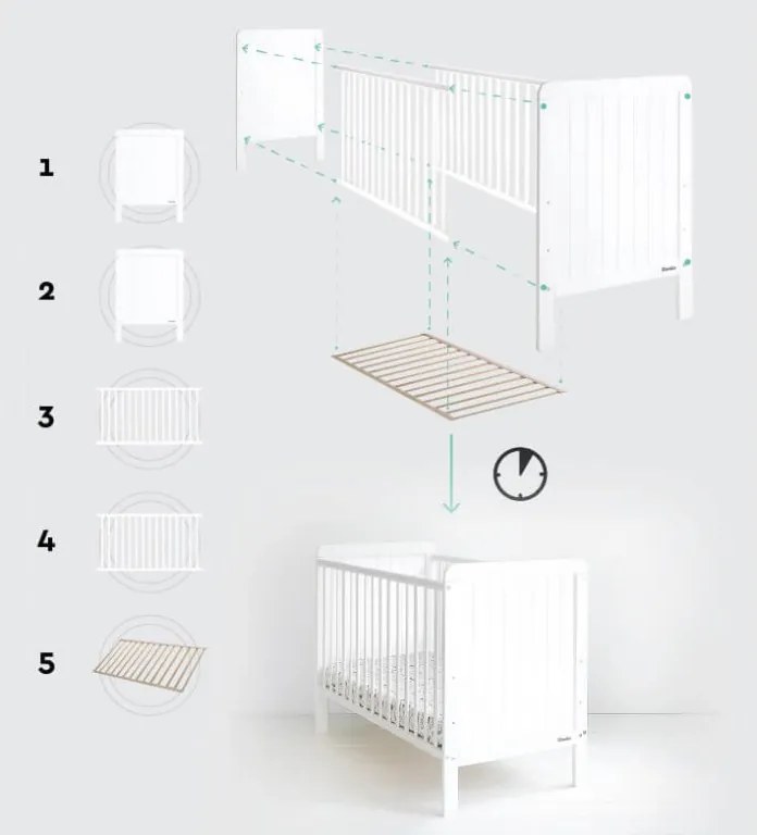 WO Detská postieľka Country Cot 120x60 Variant úložný box: Bez úložného boxu
