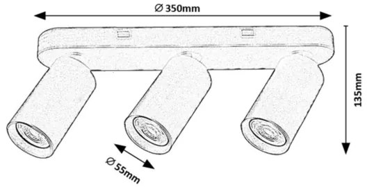Rabalux 73087 - Bodové svietidlo YORLI 3xGU10/7W/230V biela