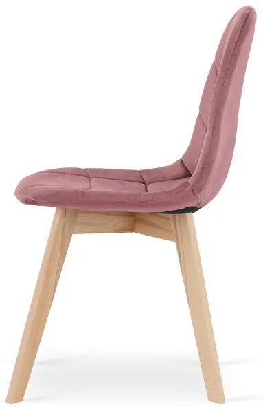 Set štyroch jedálenských stoličiek BORA zamatové ružové (4ks)