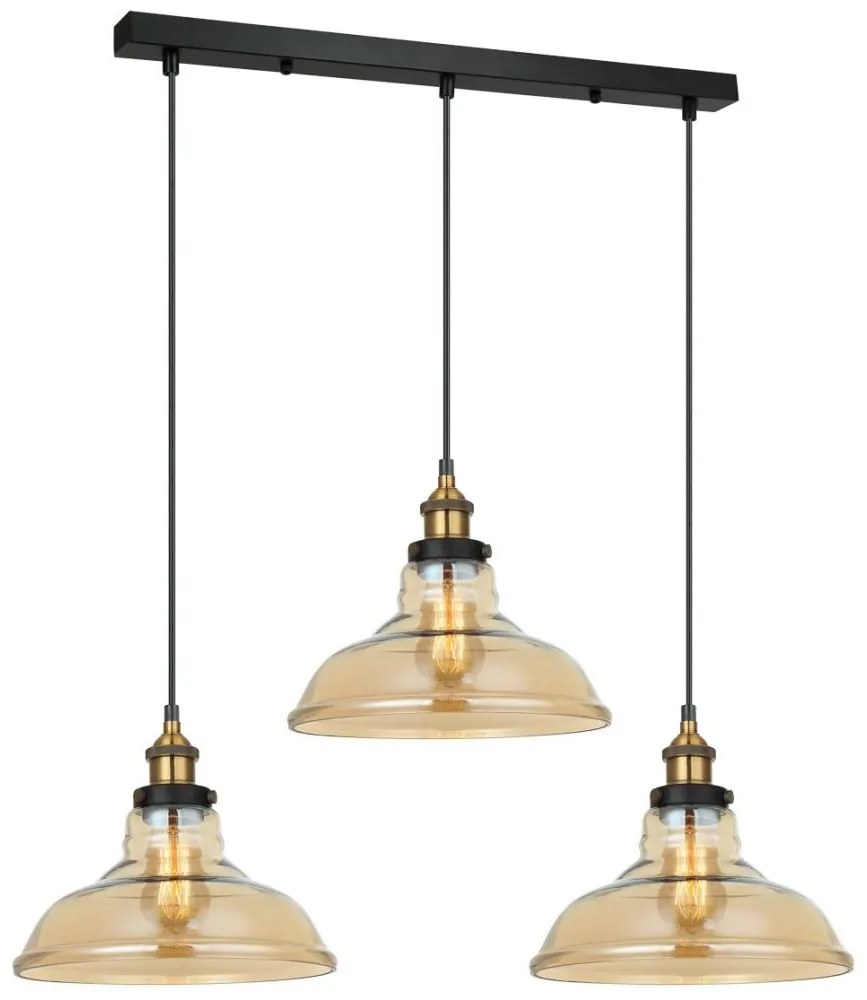 ITALUX MDM-2381/3 GD+AMB - Luster na lanku HUBERT 3xE27/40W/230V