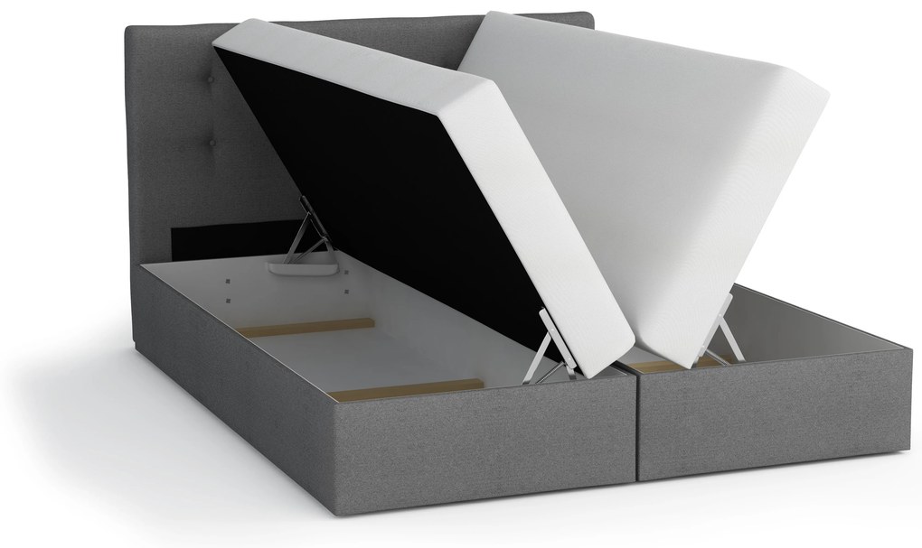 Manželská posteľ Boxspring 140 cm Duel 1 (tmavohnedá) (s matracom a úložným priestorom). Akcia -20%. Vlastná spoľahlivá doprava až k Vám domov. 1046427