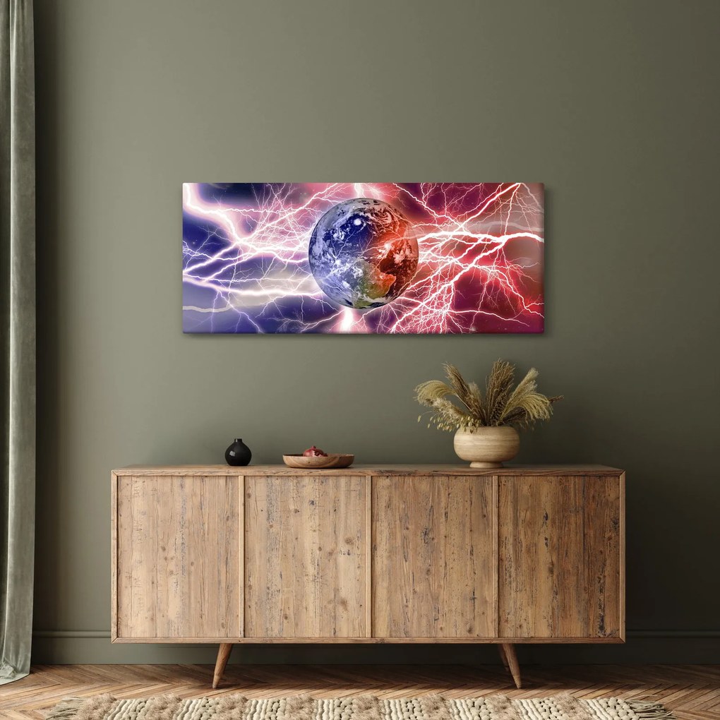 Obraz - Zemeguľa pod prúdom (120x50 cm)