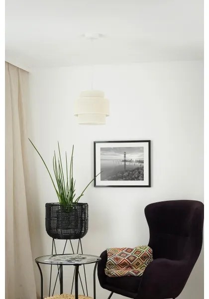 Brilagi - Luster na lanku SPACE YUTE 1xE27/15W/230V pr. 25 cm krémová/biela