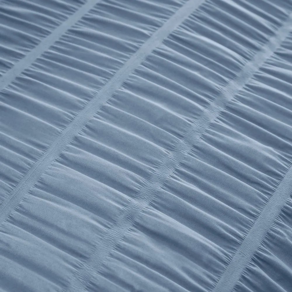 Modré krepové obliečky na dvojlôžko 200x200 cm Seersucker – Catherine Lansfield