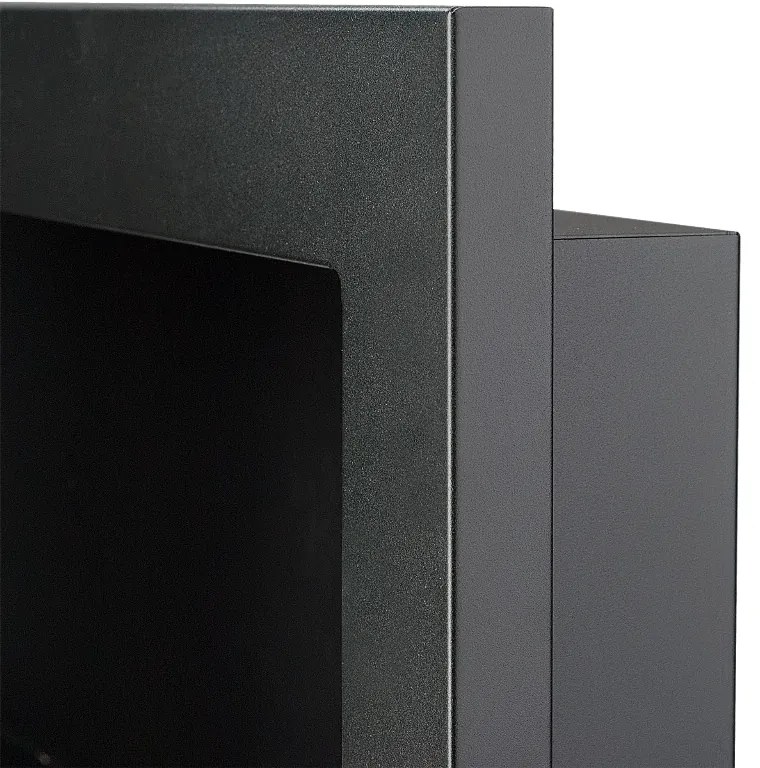 Závesný biokrb na stenu GRAND ČIERNY MAT SO SKLOM 120x40x12