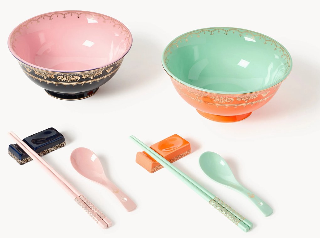 Ručne vyrobená súprava riadu Asian, 2 osoby, 10 ks