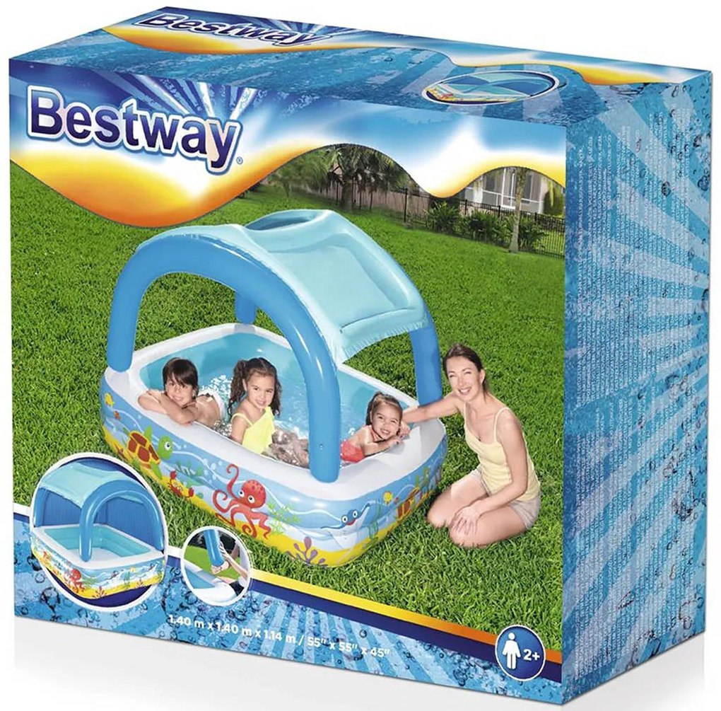 BESTWAY Detský bazén so strieškou, 140 x 140 x 114 cm 52192