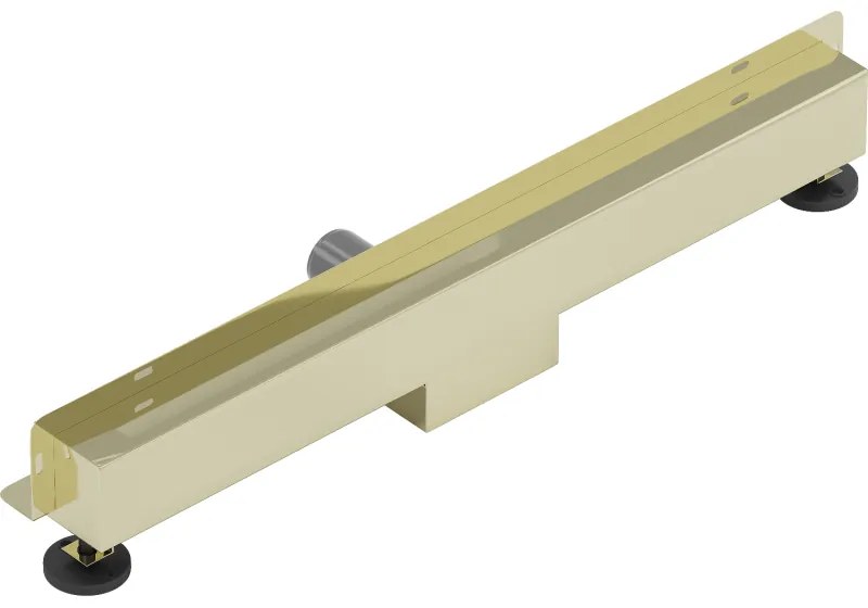 Mexen Flat nerezový sprchový žľab na stenu 60 cm vzor 2v1, zlatá, 1530060