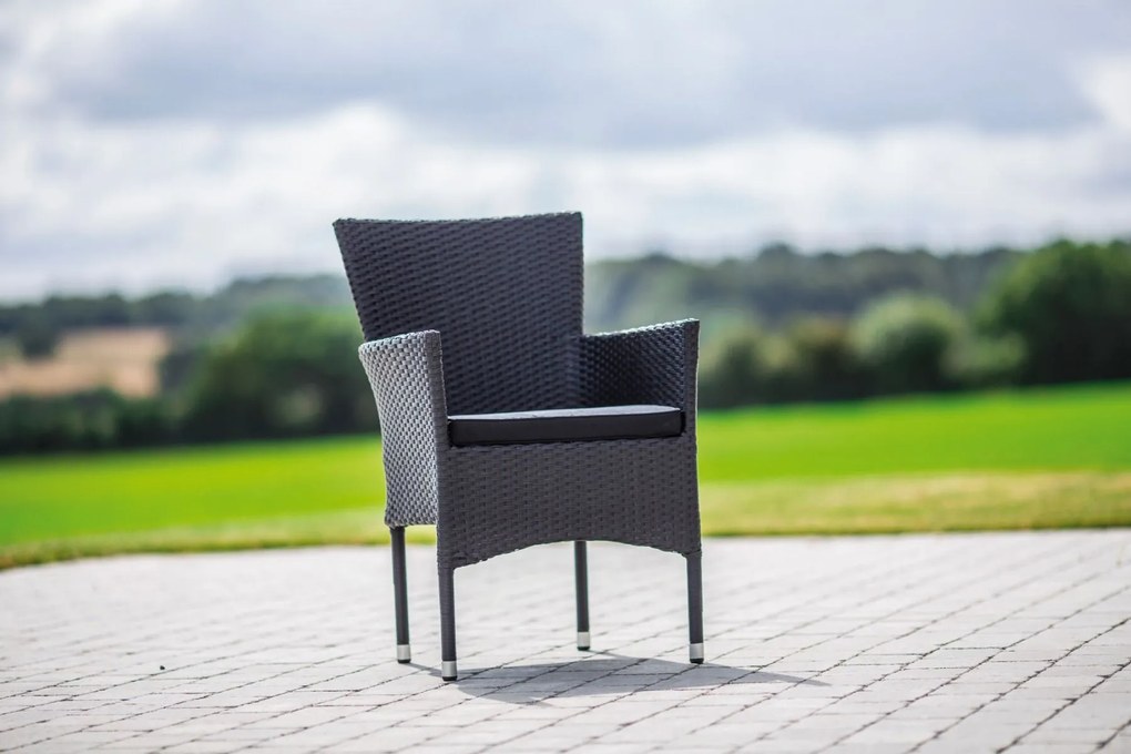 Záhradné ratanové kreslo 4 ks HAMBURG, antracit