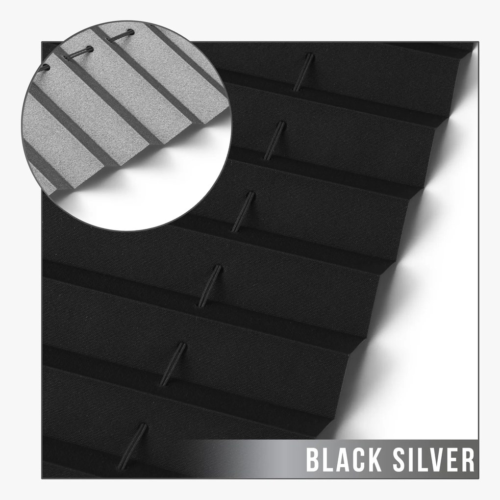Dekodum Neinvazívna termoizolačná plisovaná roleta black silver Šířka (cm): 30