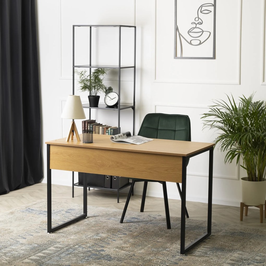 Písací stôl Ross 120 cm dub zlatý/čierny