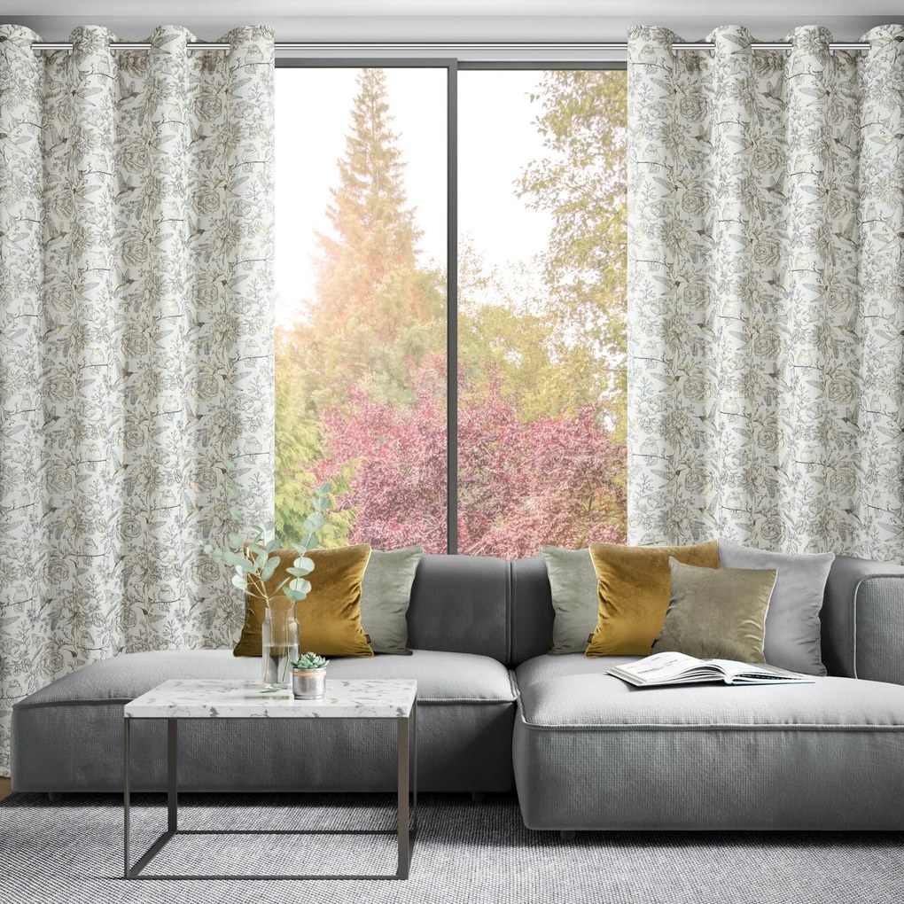 ZATEMŇOVACÍ ZÁVES NA KRÚŽKOCH LUCINA2 140X250 CM VZOROVANÁ