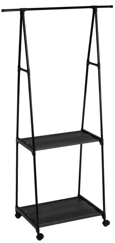 Čierny kovový pojazdný stojan na oblečenie 84x43x156 cm – Casa Selección