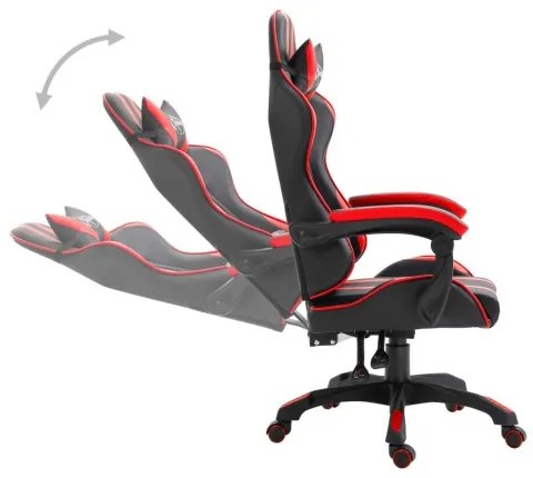 vidaXL Herná stolička, červená, umelá koža-