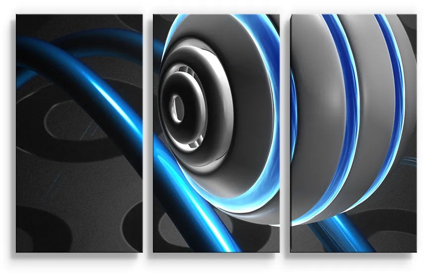 Sablio Obraz - 3-dílný Modrá guľa - 120x80 cm