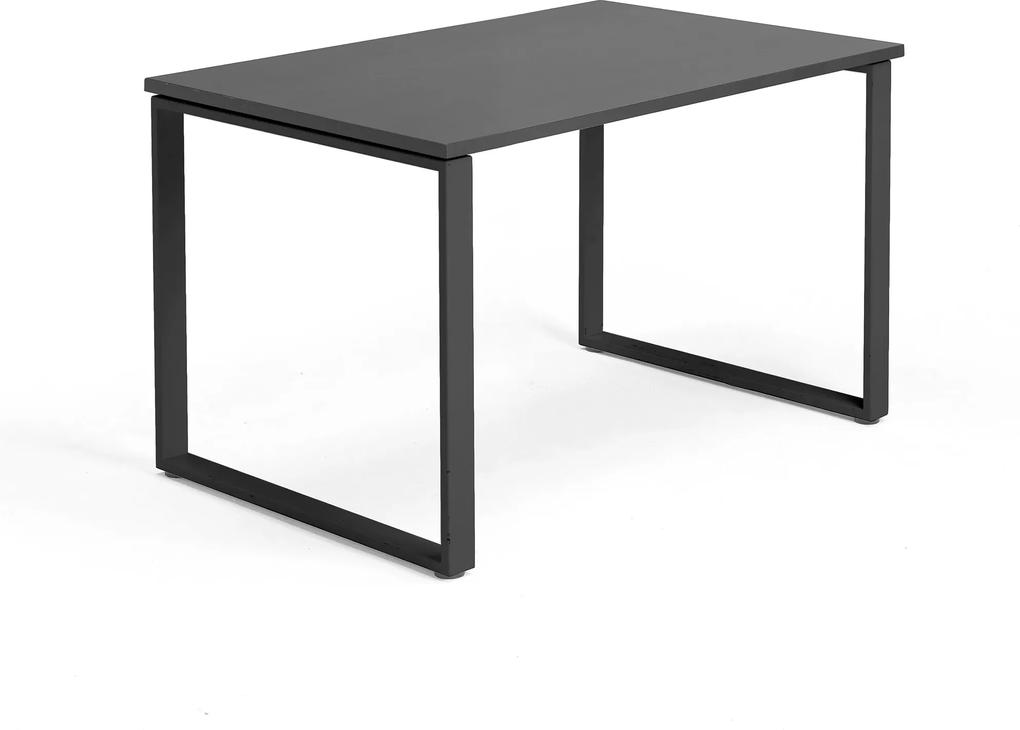 Kancelársky pracovný stôl Modulus, O-rám, 1200x800 mm, čierna/čierna
