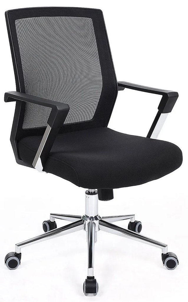 Kancelárske kreslo, sieťovinový poťah, 92-101,5x60cm, čierne