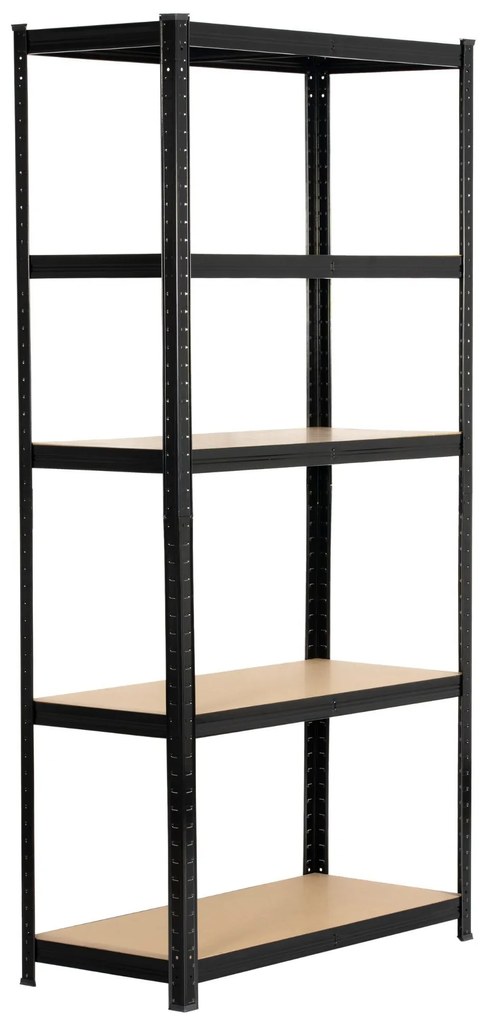 Sada 2 ks kovových regálů REGMET 90x40x180 cm černá