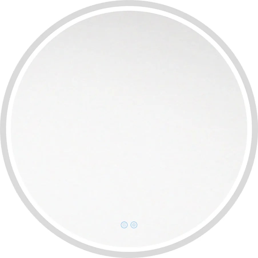 Mereo Mereo, okrúhle LED zrkadlo, priemer 60 cm, LED osvetlenie, rám z brúsenej ocele, MER-CN164S