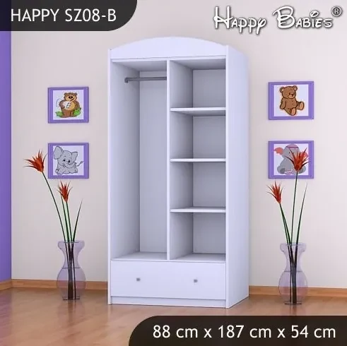 Detská skriňa MACKO so srdiečkom - TYP 8B