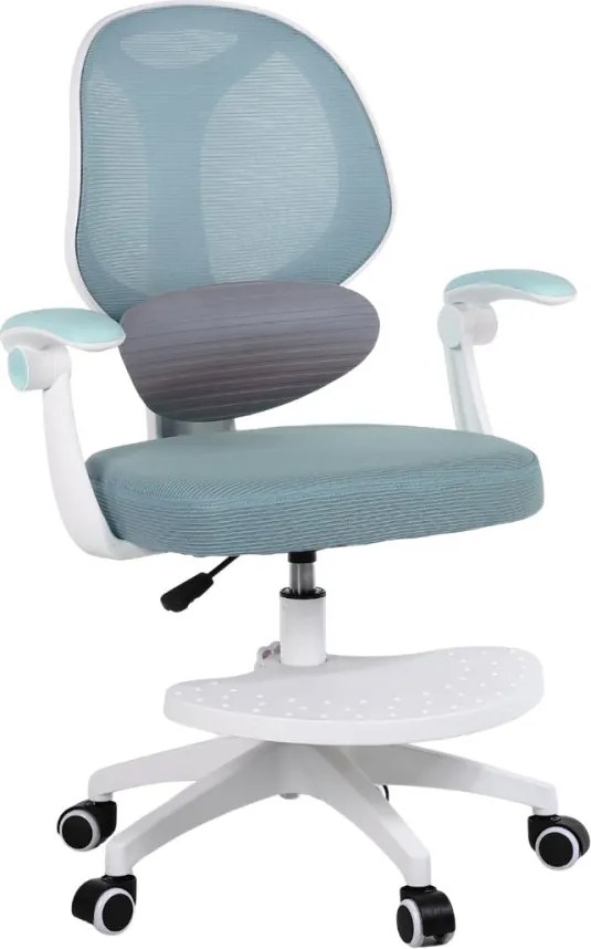 Detská otočná stolička Neoseat JUNI 009 s podnožou — látka, modrá