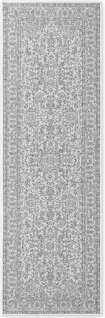NORTHRUGS, Behúň Duet Kona 106249 White/Gray - na von aj na doma, 80x250, šedá, chodba / predsieň