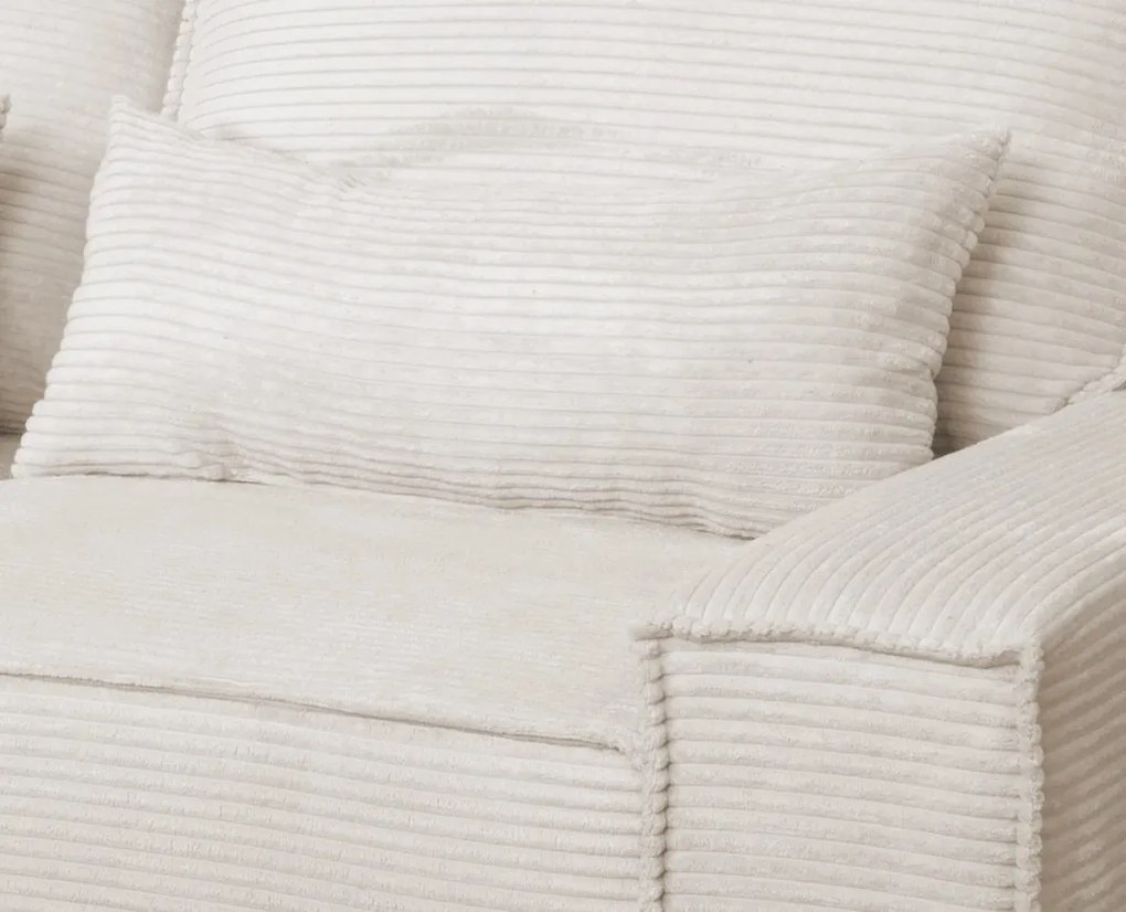 Dvojmiestna pohovka Cassino, krémová štruktúrovaná látka