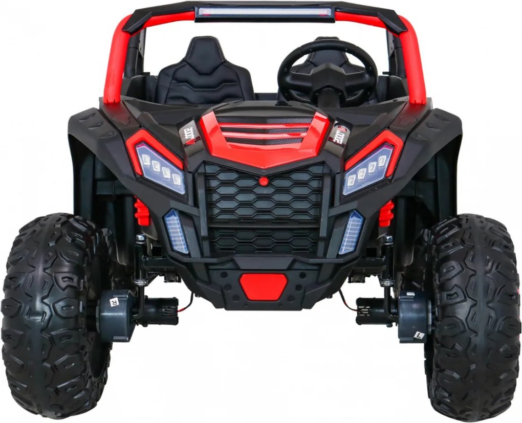 Ramiz ATV Závodná bugina pre 2 deti Červená + pohon 4x4 + diaľkové ovládanie + pomalý štart + MP3 LED