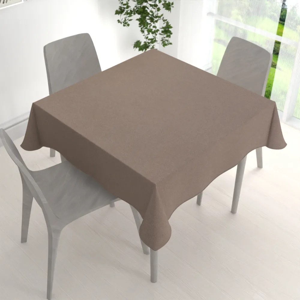 Biante Veľký dekoračný štvorcový obrus BKR-502 Svetlo hnedý režný 230x230 cm