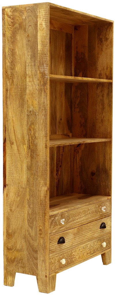 furniture-nabytek.cz - Knihovna do obýváku 90x180x35 z masivního dřeva mango