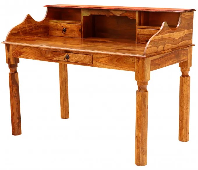 Písací stôl Jali 130x100x70 z indického masívu palisander Super natural