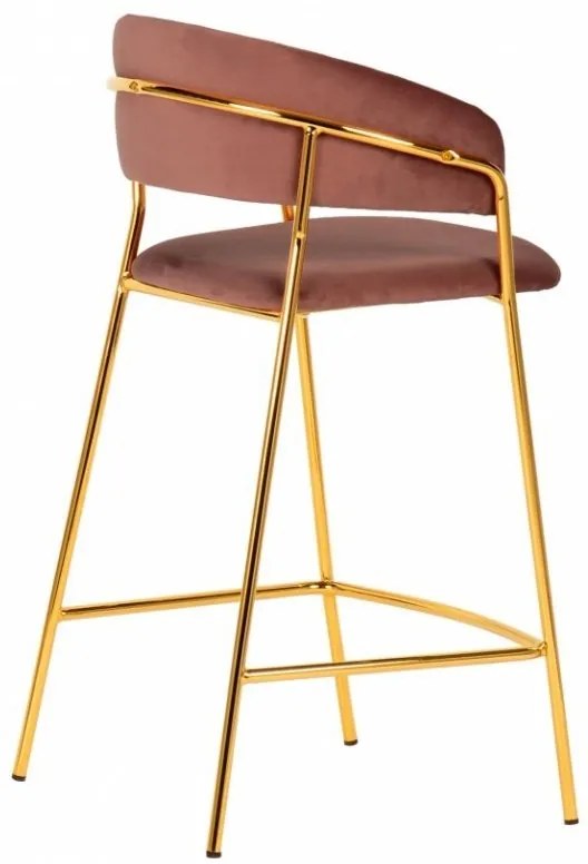 Barová stolička Goma ružová/zlatá